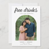 Funny Free Drinks Wedding Photo Save the Date セーブザデート (正面)