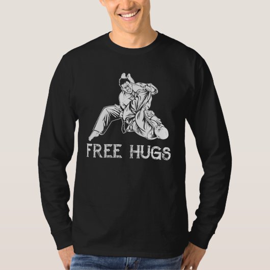 Funny Free Hugs Brazilian Jiu-Jitsu MMA BJJ Tシャツ (正面)