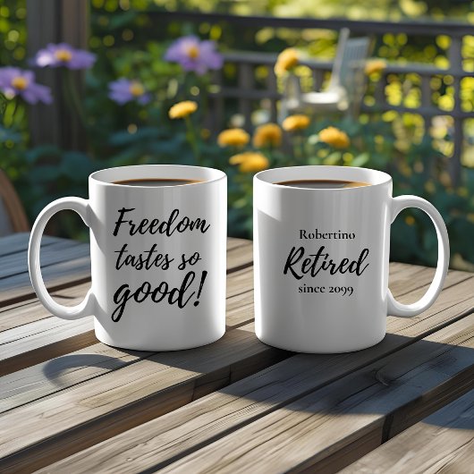 Funny Freedom Tastes So Good Retirement Gift コーヒーマグカップ