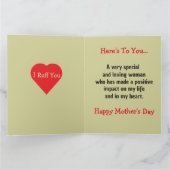 Funny French Bull Dog Mother's Day Rose カード (内部)