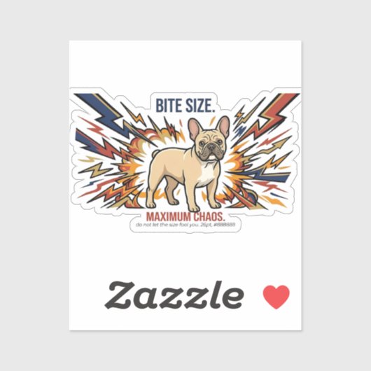 Funny French Bulldog Bite Size Maximum Chaos Dog  シール (シート)