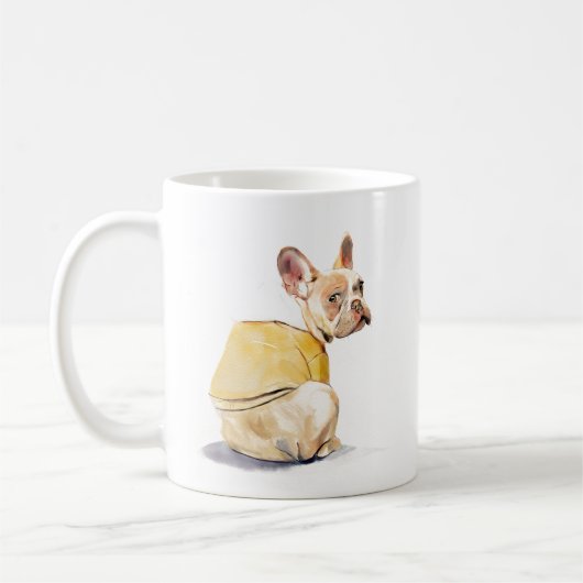 Funny French Bulldog Mug – Frenchie Coffee Mug コーヒーマグカップ (左)