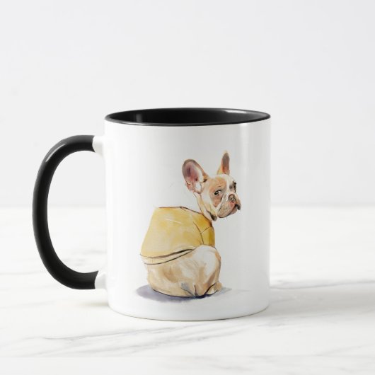 Funny French Bulldog Mug – Frenchie Coffee Mug マグカップ (左)