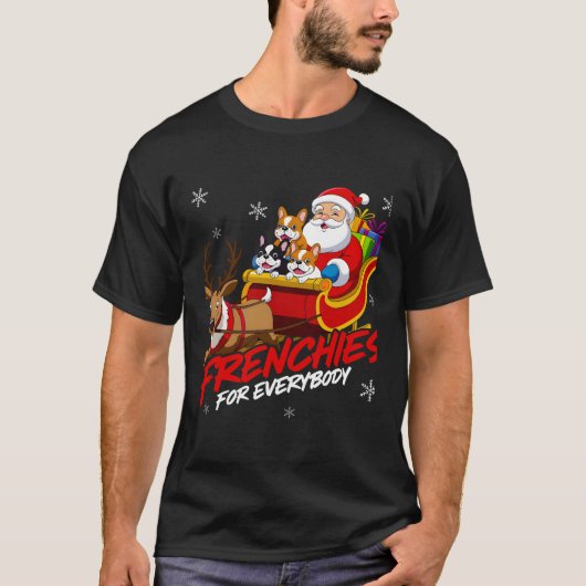 Funny French Bulldog Santa Christmas Tシャツ (正面)