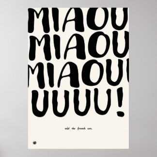 Funny French Cat Quote Art Print  ポスター