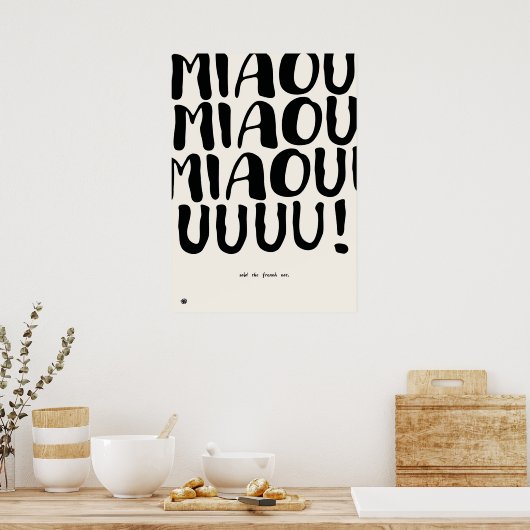 Funny French Cat Quote Art Print ポスター (キッチン)