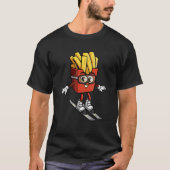 Funny French Fry Ski Potato Fries Skiing Instructo Tシャツ (正面)