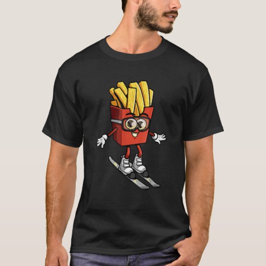Funny French Fry Ski Potato Fries Skiing Instructo Tシャツ (正面)