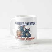 Funny Frenchie Mom 3AM Zoomies Survivor Coffee Des コーヒーマグカップ (正面左)