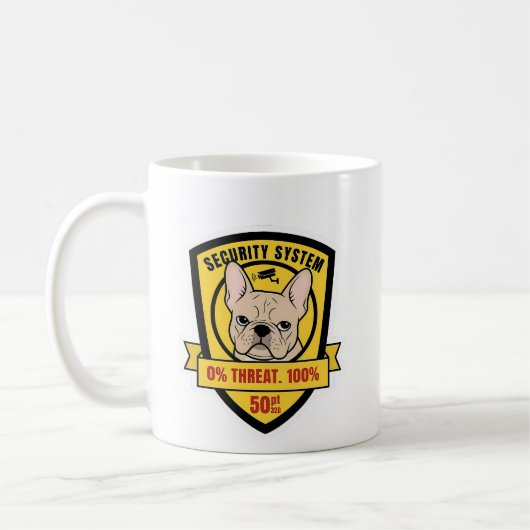 Funny Frenchie Security System Judgment Dog Mom Gi コーヒーマグカップ (左)