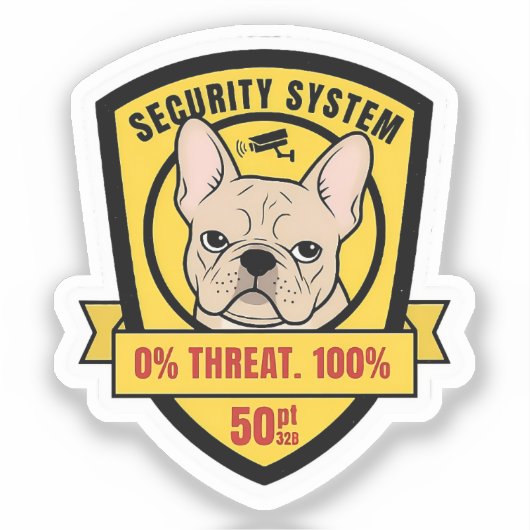 Funny Frenchie Security System Judgment Dog Mom Gi シール (正面)