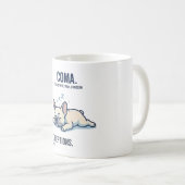 Funny Frenchie Zoomies to Coma Daily Routine Mug コーヒーマグカップ (正面右)