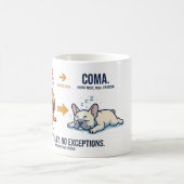 Funny Frenchie Zoomies to Coma Daily Routine Mug コーヒーマグカップ (中央)