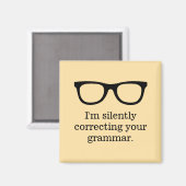 Funny fridge magnet with black teacher spectacles マグネット (正面/裏面)
