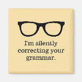 Funny fridge magnet with black teacher spectacles マグネット (正面)