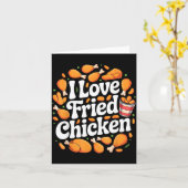 Funny Fried Chicken Art For Men Women Kids Fast Fo カード (黄色い花)