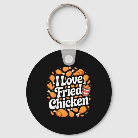 Funny Fried Chicken Art For Men Women Kids Fast Fo キーホルダー (正面)