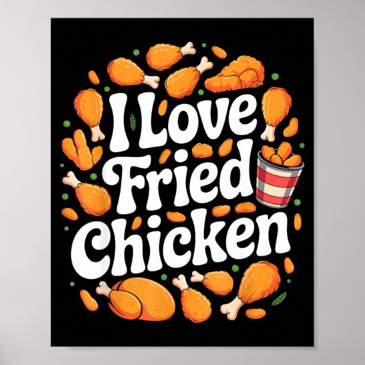 Funny Fried Chicken Art For Men Women Kids Fast Fo ポスター (正面)