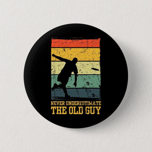 Funny Frisbee Art For Men Women Flying Disc Golf L 缶バッジ (正面)