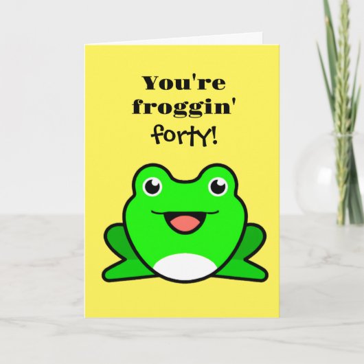 Funny Frog 40th Birthday カード (正面)