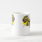 Funny Frog Band Musician Playing Guitar Drums Sing コーヒーマグカップ (中央)