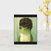 Funny Frog Beehive Bob Haircut Meme  カード (黄色い花)