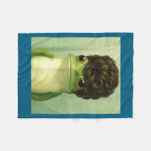 Funny Frog Beehive Bob Haircut Meme フリースブランケット (正面(横))