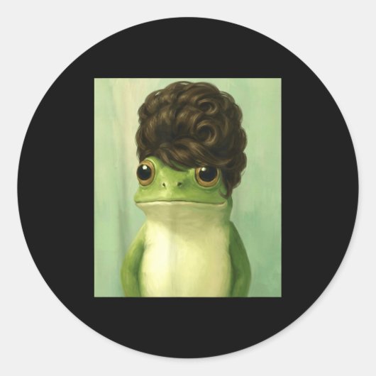 Funny Frog Beehive Bob Haircut Meme  ラウンドシール (正面)