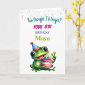 Funny Frog Birthday Card for kids カード (黄色い花)