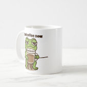 Funny Frog Coffee Meme Cartoon Mug コーヒーマグカップ (正面左)