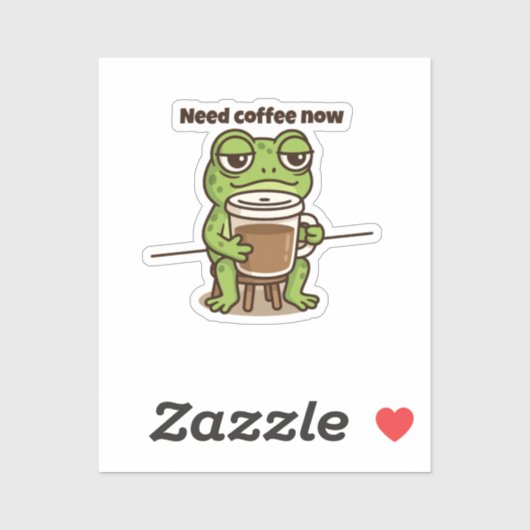 Funny Frog Coffee Meme Cartoon Sticker シール (シート)