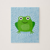 Funny Frog - Cute Froggy On Blue
