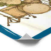 Funny Frog Drum Rock Music Kawaii Japanese  ポスター (角)