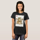Funny Frog Drum Rock Music Kawaii Japanese Tシャツ (正面フル)