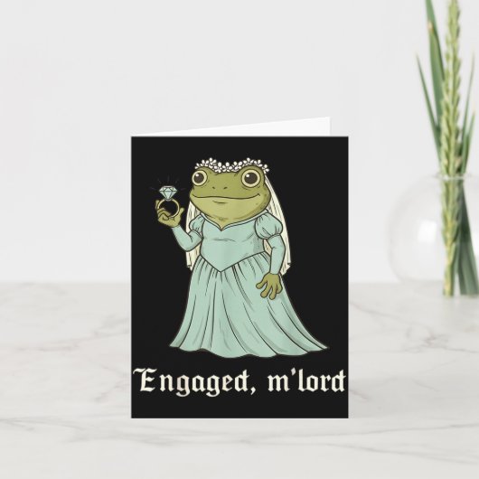 Funny Frog Engagement Matching Couples Tee Snarky  カード (正面)