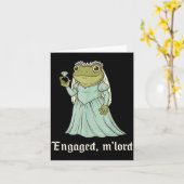 Funny Frog Engagement Matching Couples Tee Snarky  カード (黄色い花)