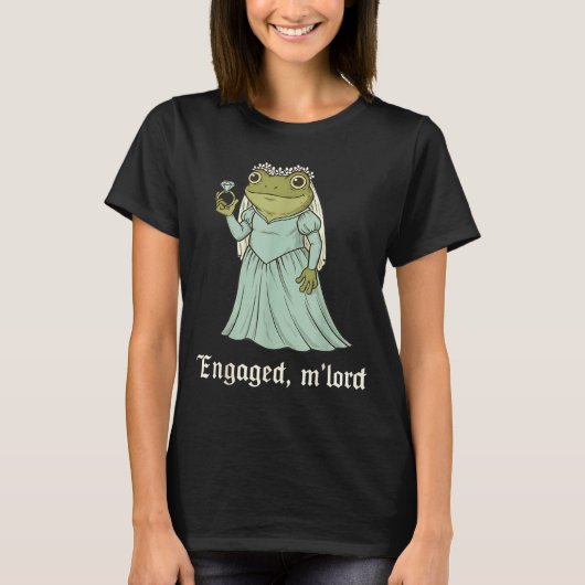 Funny Frog Engagement Matching Couples Tee Snarky  Tシャツ (正面)