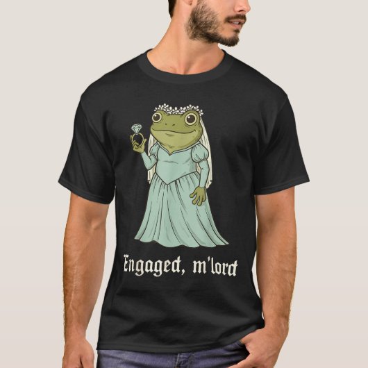 Funny Frog Engagement Matching Couples Tee Snarky  Tシャツ (正面)