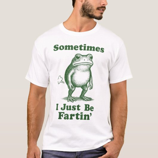 Funny Frog Fartin’ Meme Design Tシャツ (正面)