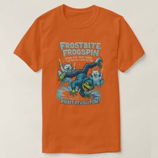 Funny frog frosbiteT-Shirt Tシャツ (デザイン正面)