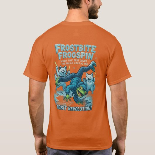 Funny frog frosbiteT-Shirt Tシャツ (裏面)