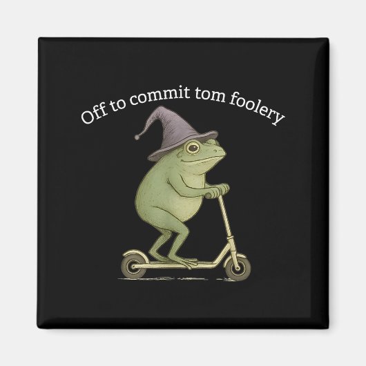 Funny Frog Graphic Saying Off To Commit Tom Fooler マグネット (正面)