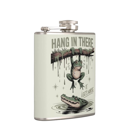 Funny Frog “Hang in There, It Gets Worse” フラスク (右)