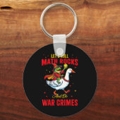 Funny Frog Let's Roll Math Rocks And Do War Crimes キーホルダー (正面)