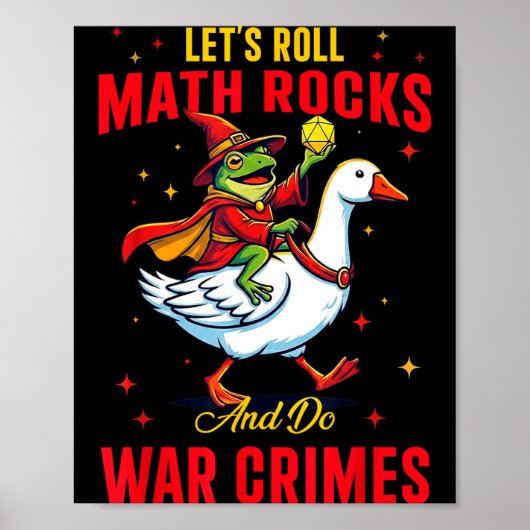 Funny Frog Let's Roll Math Rocks And Do War Crimes ポスター (正面)