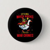 Funny Frog Let's Roll Math Rocks And Do War Crimes 缶バッジ (正面)