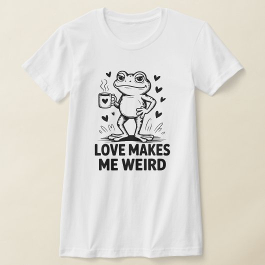 Funny Frog "Love Makes Me Weird" T-Shirt Tシャツ (レイダウン)