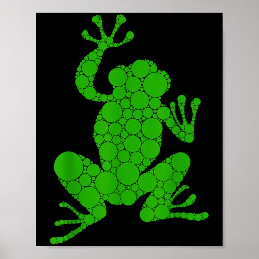Funny Frog Lovers Polka Dot Art Student Happy Dot  ポスター (正面)