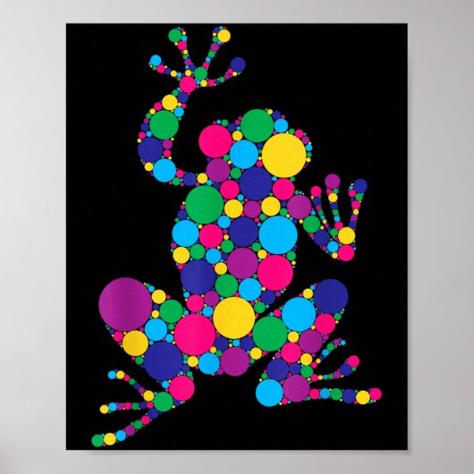 Funny Frog Lovers Polka Dot Art Student Happy Dot  ポスター (正面)