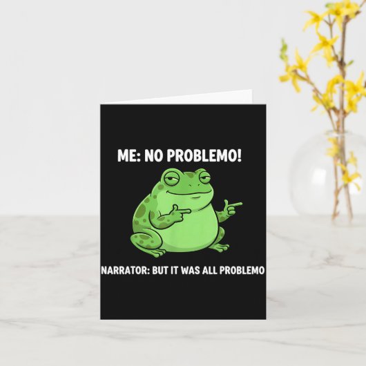 Funny Frog Me No Problemo Narrator But It Was All  カード (黄色い花)